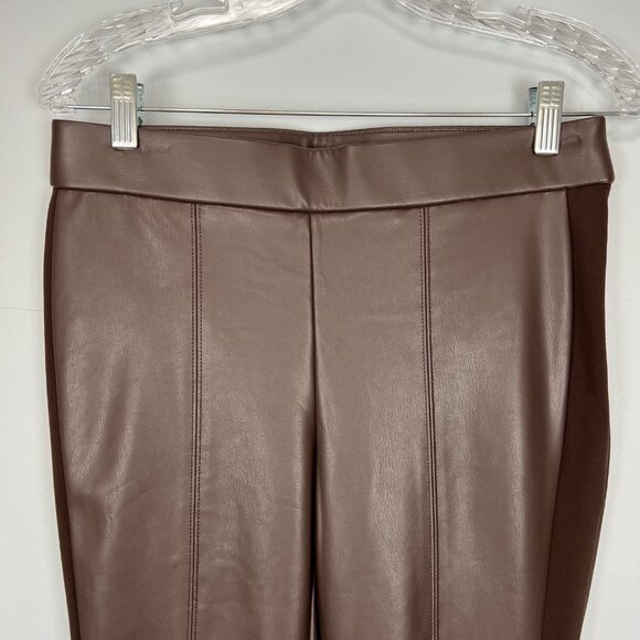 Talbots Womens Petite Portland Faux Leather Legging Pants Espresso Brown size 6P - Picture 4 of 13